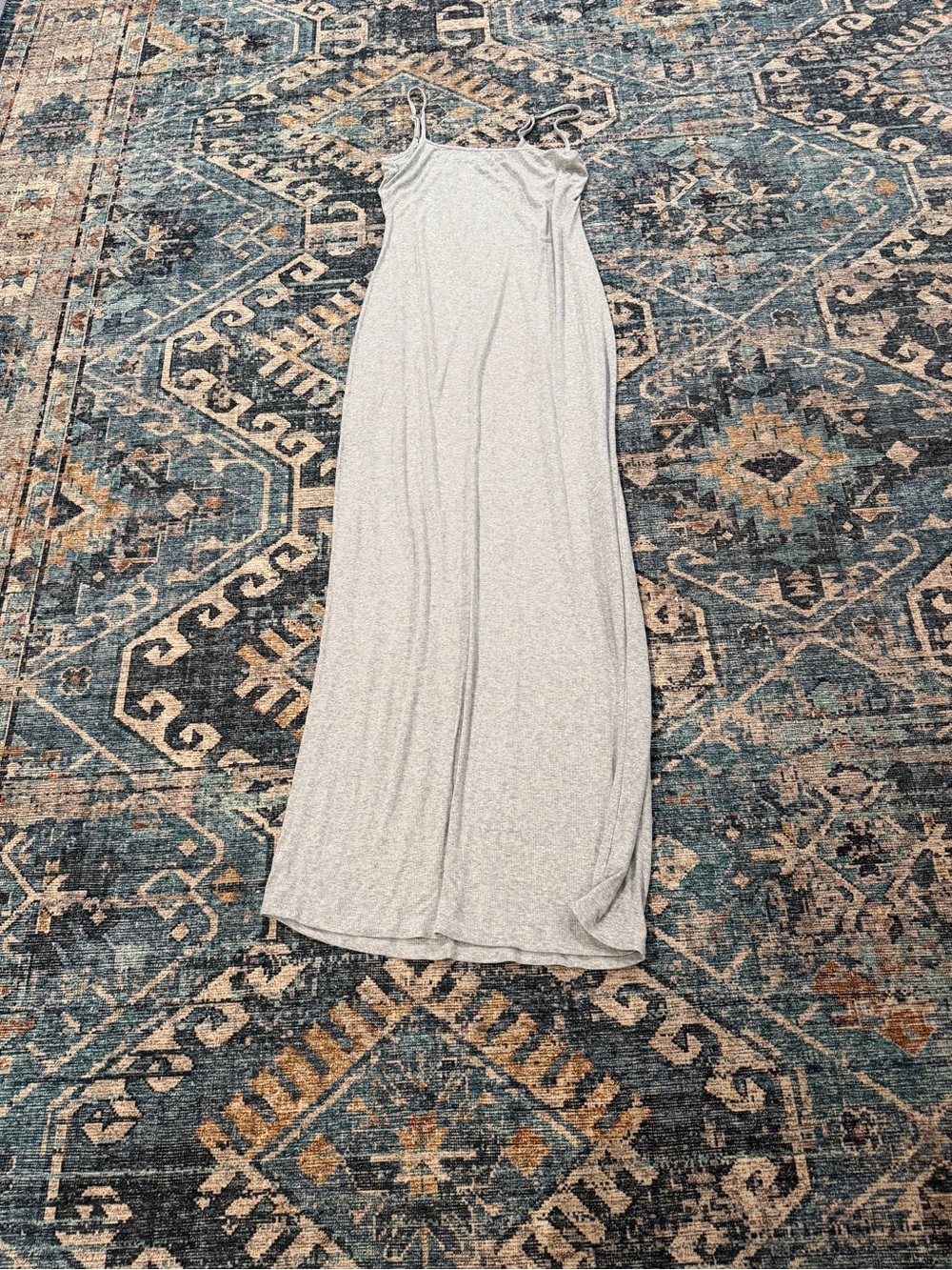 aerie Heather Light Gray Ribbed BodyCon Maxi